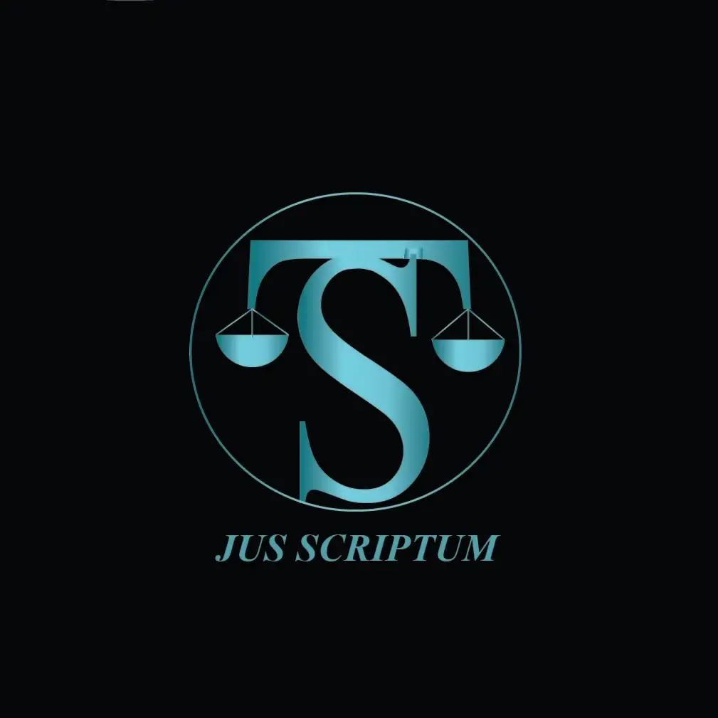 Teal scales and letter 