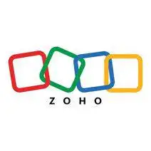 Four colorful interlocking squares in red, green, blue, yellow with text 