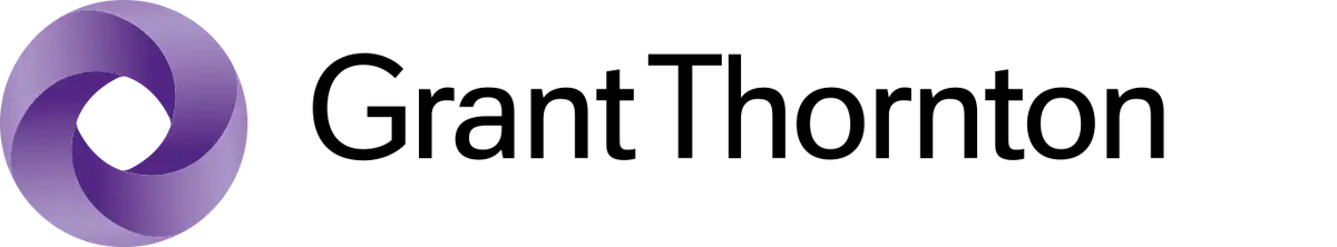 Purple gradient swirl logo next to