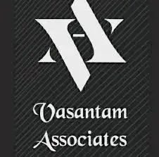 Logo of Vasantam Associates with stylized white