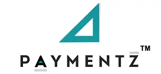Turquoise triangle logo above black text