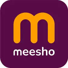 Meesho logo with a stylized orange 