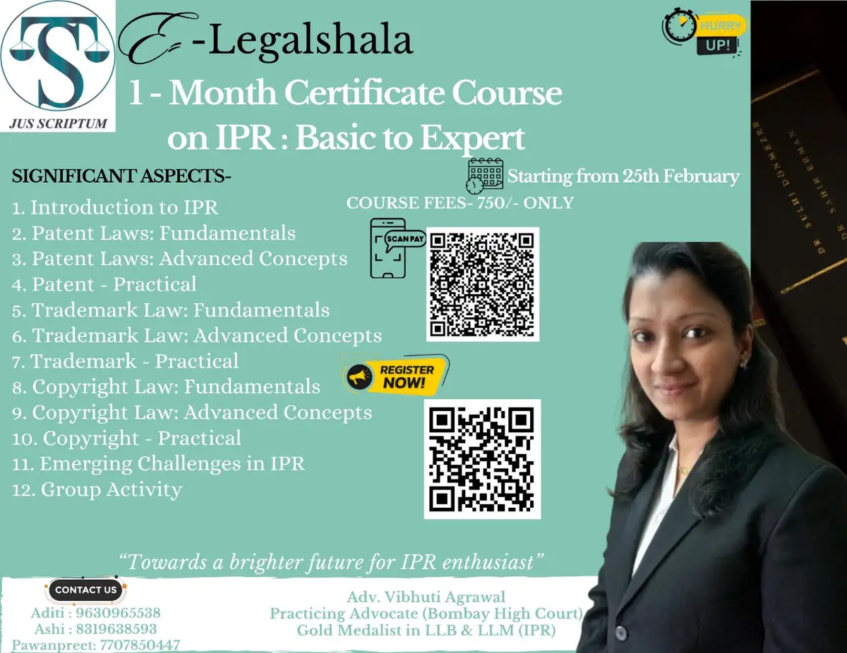 🚀 Master IPR in Just 1 Month with E-Legalshala!