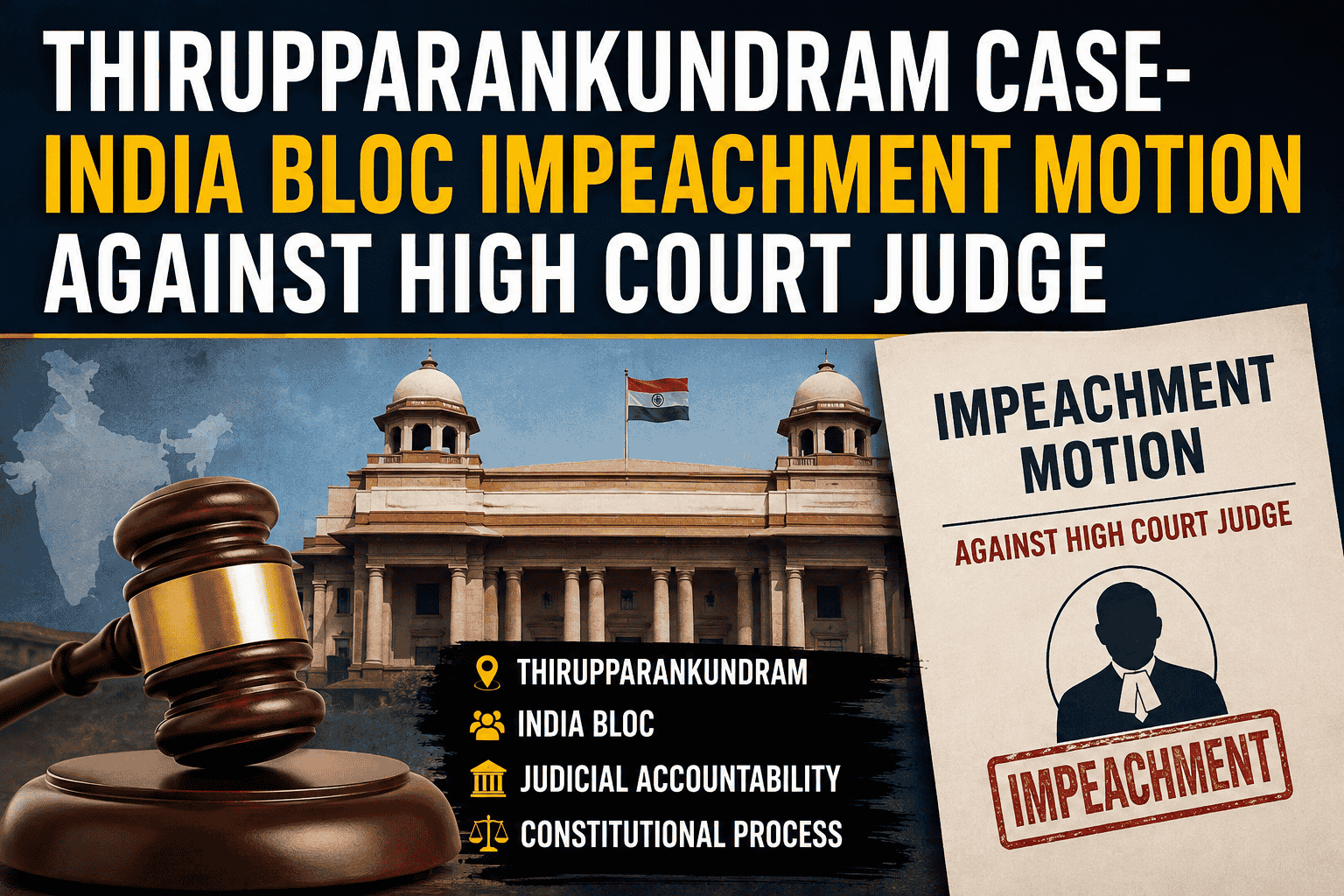 THIRUPPARANKUNDRAM CASE- INDIA BLOC IMPEACHMENT MOTION AGAINST HIGH COURT JUDGE